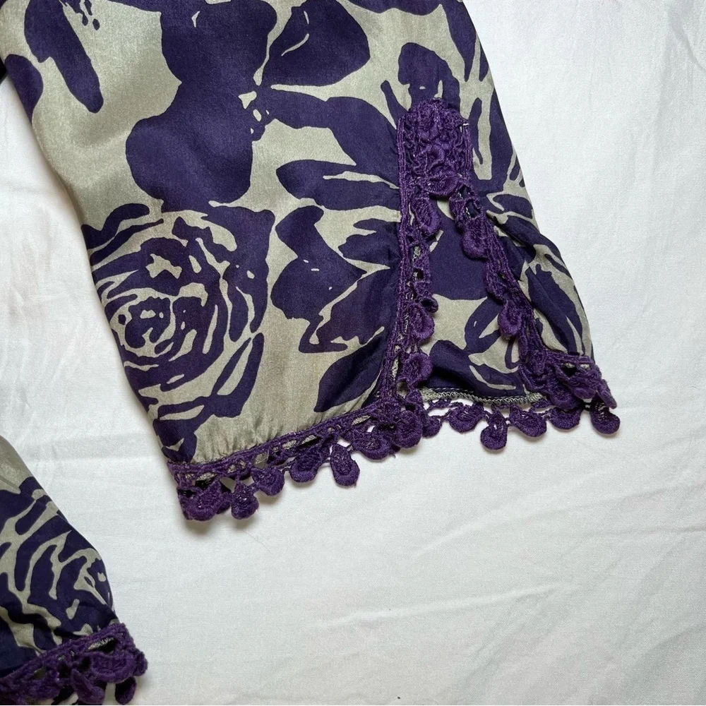 Johnny Was 100% Silk 3/4 Sleeve Tunic Top - Picture 4 of 5